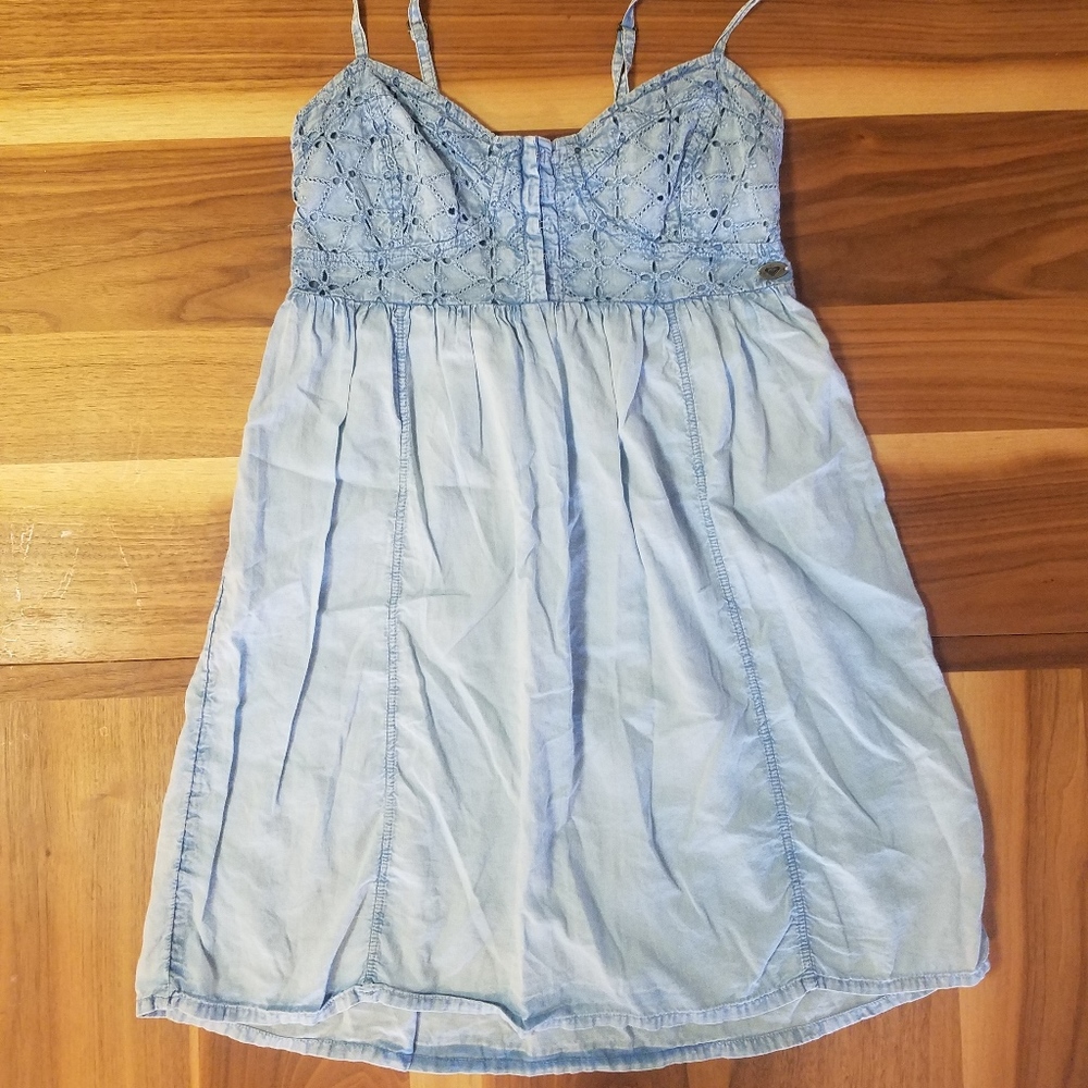 Roxy Corset-Style Eyelet Mini-Dress
